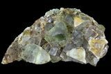 Yellow/Green Cubic Fluorite Crystal Cluster - Morocco #82802-1